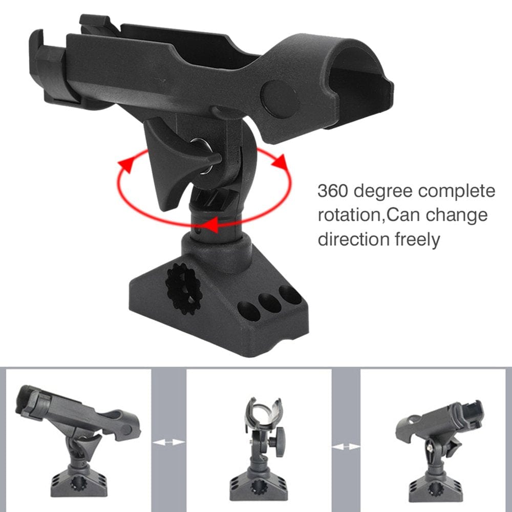 LHCER ABS 360 Degrees Rotation Adjustable Fishing Rod Support Bracket Installation Mount for Plastic Boat,Fishing Accessory,Fishing Rod Support