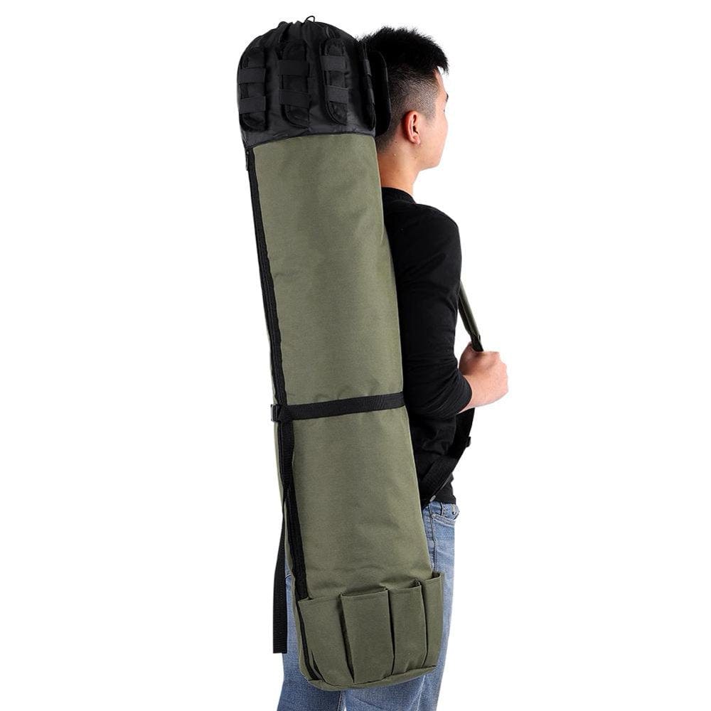 Mgaxyff Outdoor Fishing Rod Pole Reel Lures Box Tackle Storage Bag Adjustable Shoulder Strap , Fishing Storage Bag, Fishing Pack