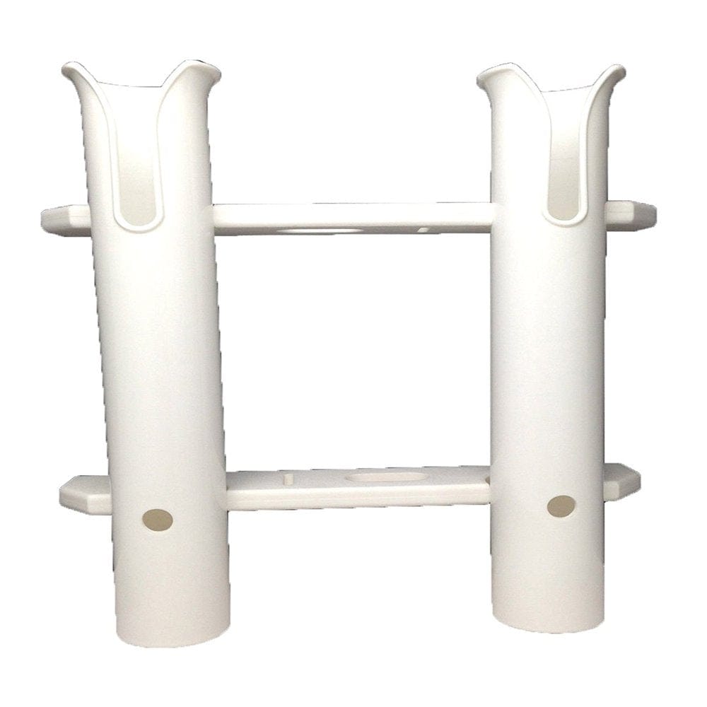 Pactrade Marine Boat White UV Stabilized Plastic Fishing Rod Holder Two Tube Dual