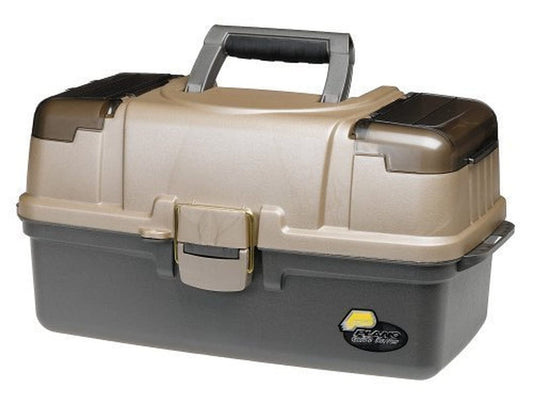 Plano Fishing Large 3-Tray Tackle Box with Top Access, Graphite/ Sandstone