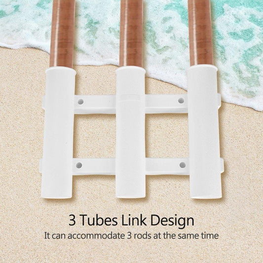 Tebru Rod Holder, Dia 1.9In Boat Fishing 3 Tube Rod Holder Bracket Rack Pole Tube Mount Tool Accessory