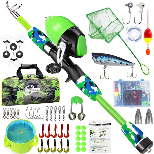 ZHENDUO Kids Fishing Pole, 3.94Ft/4.92Ft Portable Fishing Rod Set and Reel Combo Kit for Youth Boys Girls
